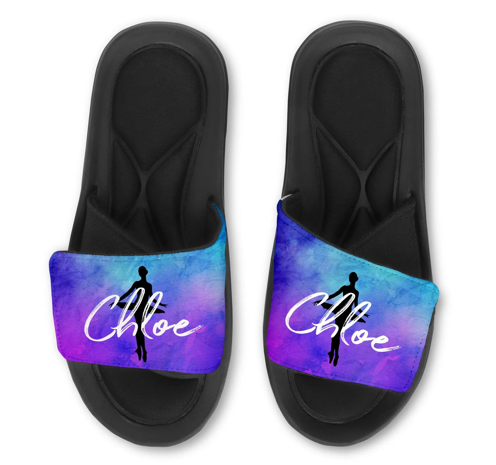 Ballerina Custom Slides / Sandals Watercolor Background