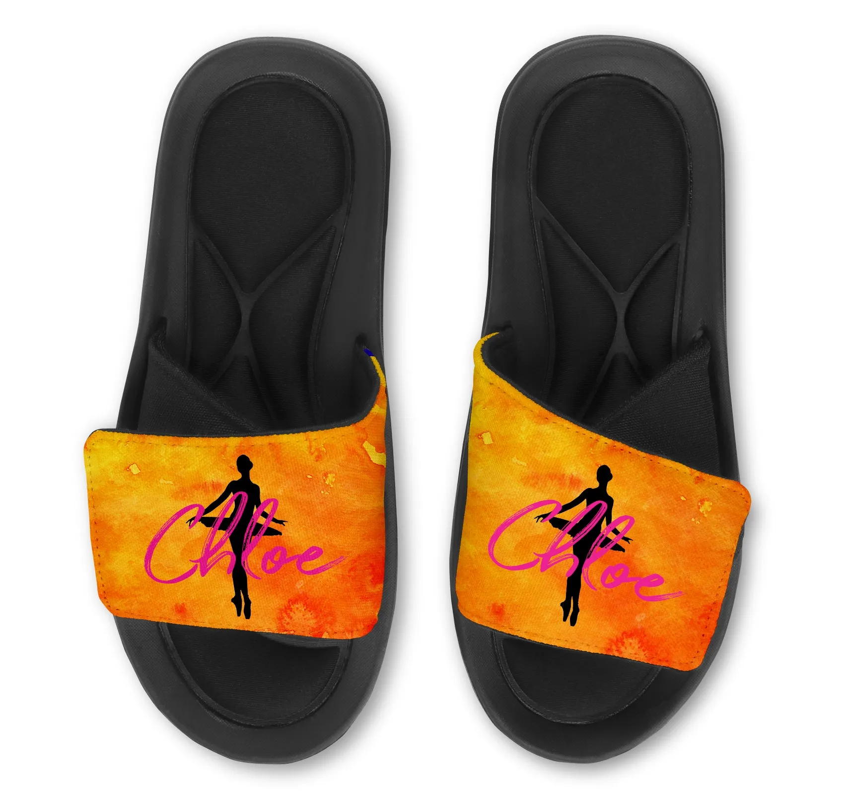 Ballerina Custom Slides / Sandals Watercolor Background