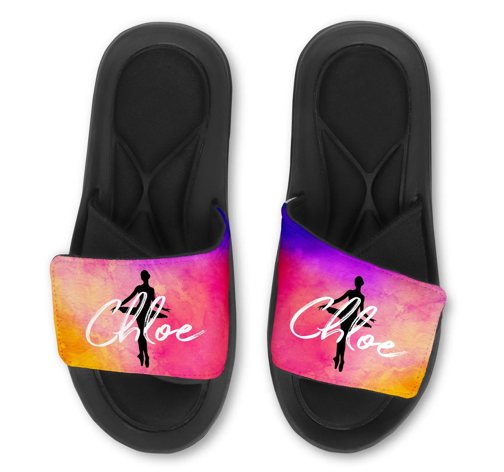 Ballerina Custom Slides / Sandals Watercolor Background