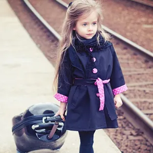Fashionable Baby Girl Button Trench Coat