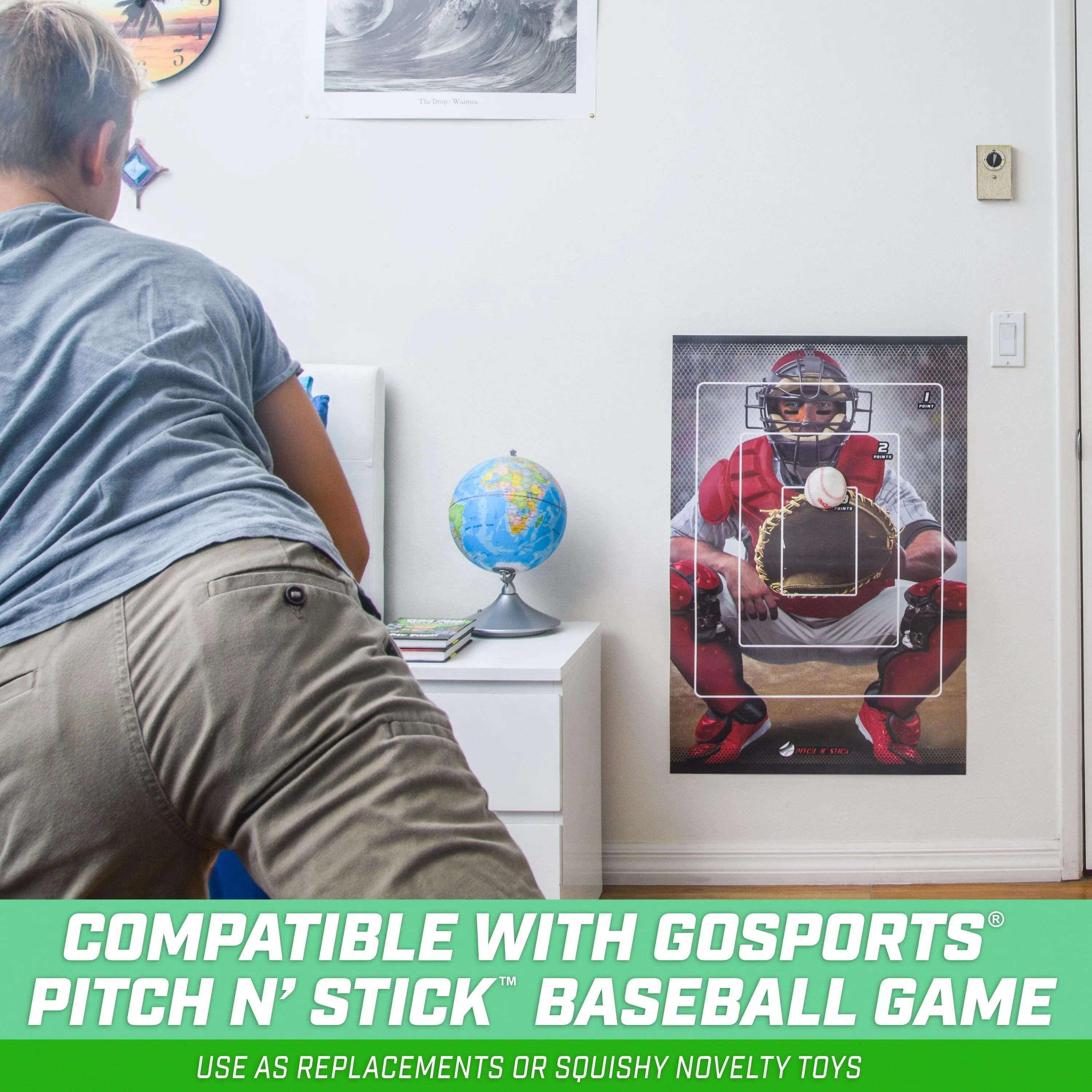 GoSports Pitch N Stick Replacement Baseballs - 4-Pack
