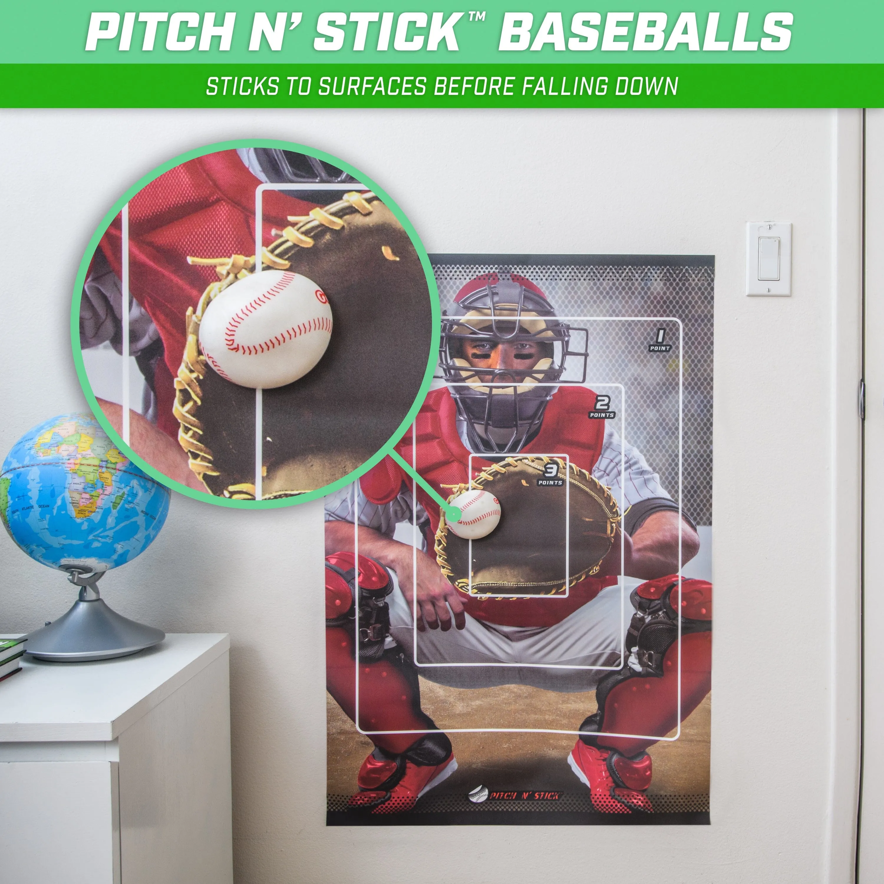 GoSports Pitch N Stick Replacement Baseballs - 4-Pack