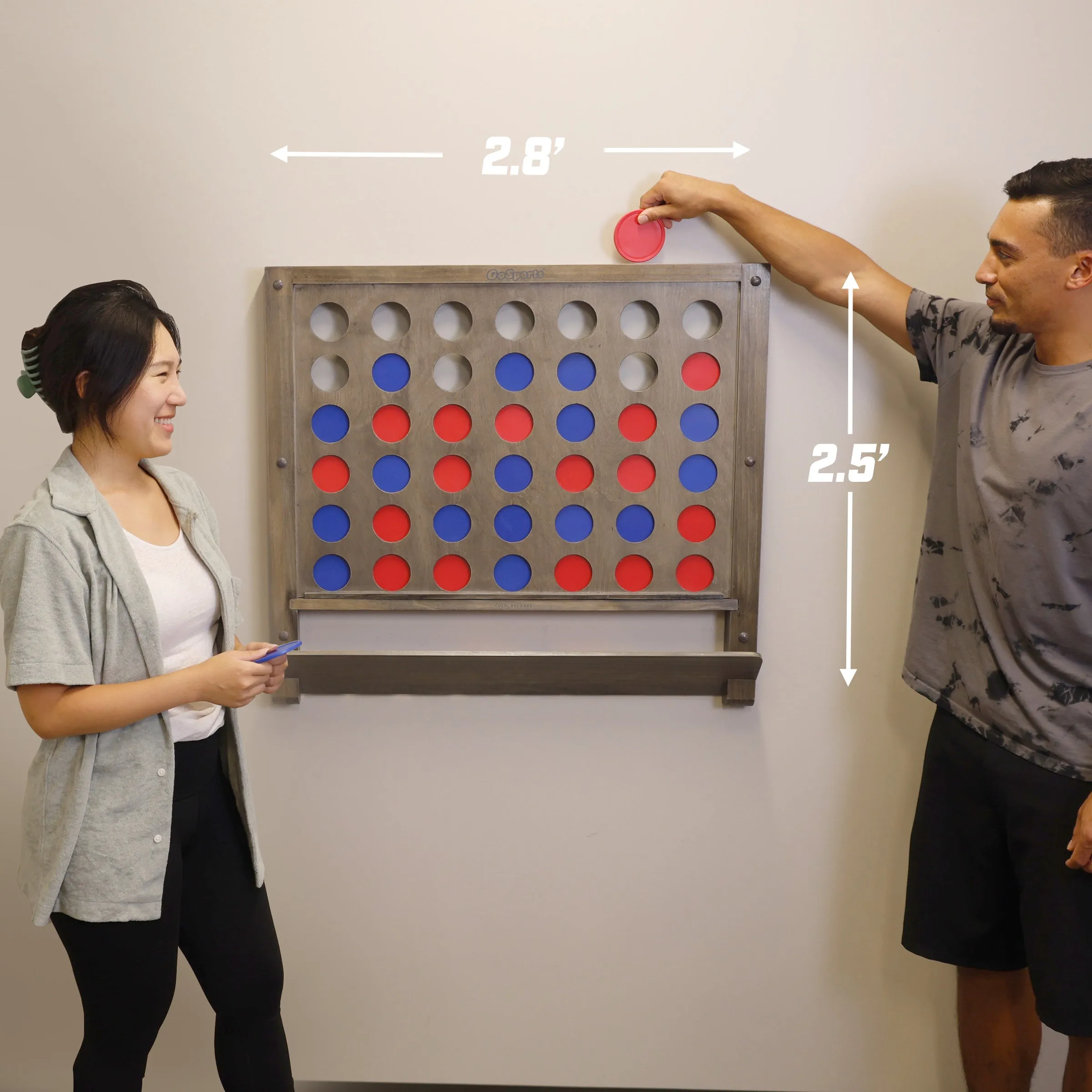 GoSports Wall Mounted 4 in a Row - Gray