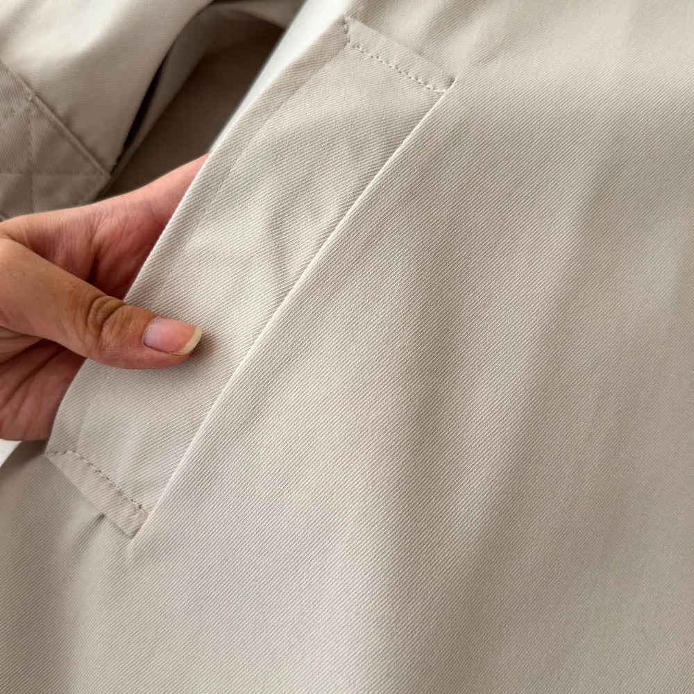 Lace-up Creamy White Trench Coat