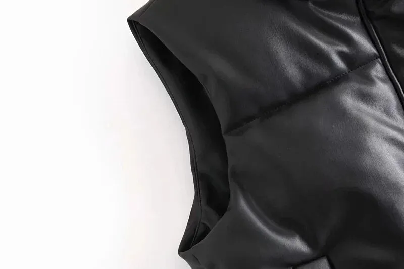 LEATHER PADDED WAISTCOAT
