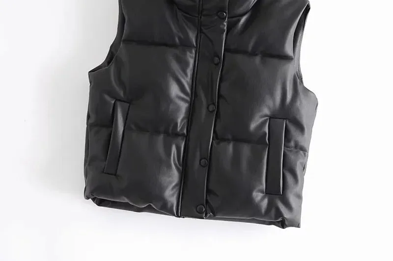 LEATHER PADDED WAISTCOAT