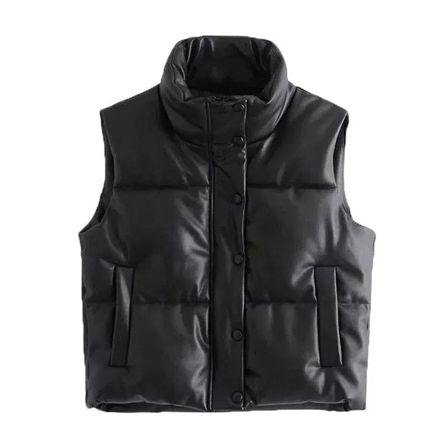 LEATHER PADDED WAISTCOAT
