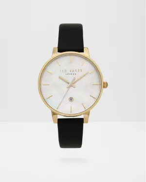 Lurisia Pearl Face Leather Strap Watch