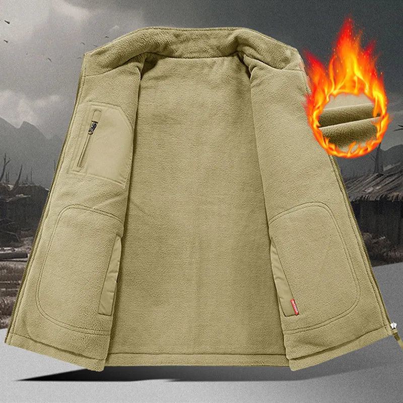 Men's Casual Padded Reversible Multi-Pocket Vest