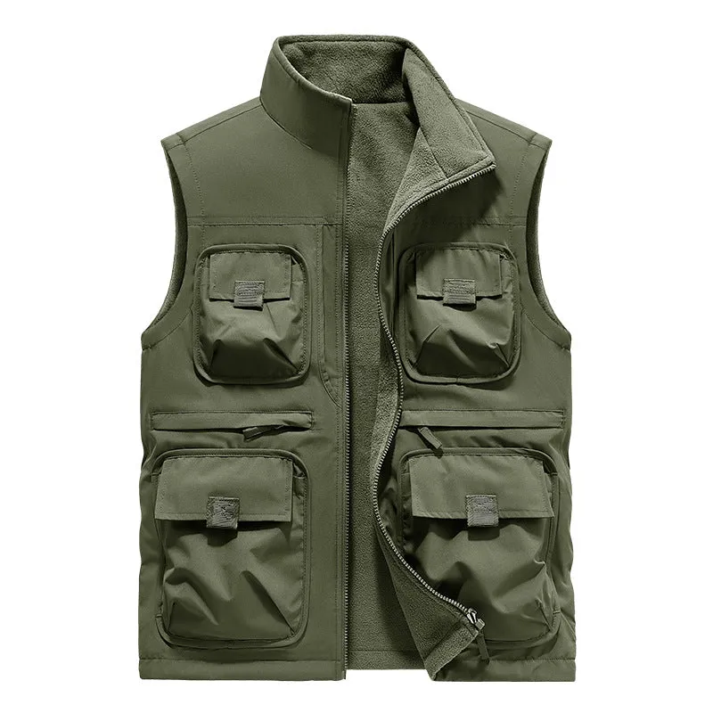 Men's Casual Padded Reversible Multi-Pocket Vest