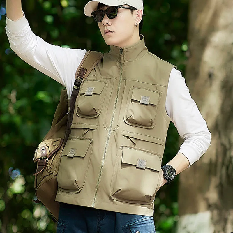 Men's Casual Padded Reversible Multi-Pocket Vest