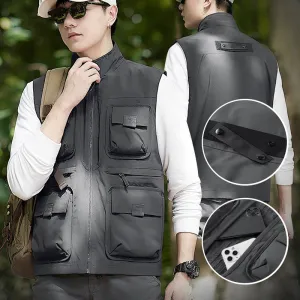 Men's Casual Padded Reversible Multi-Pocket Vest